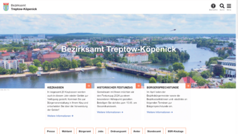 Abbildung der Website Bezirksamt Treptow-Köpenick